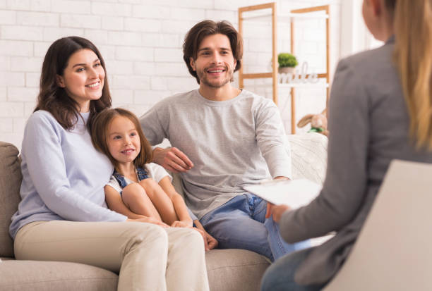 Father, Mother, and Daughter during Family Therapy Session